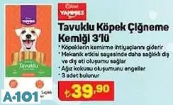 KİWİ YAMMİES KÖPEK ÇİĞNEME KEMİĞİ 3'LÜ